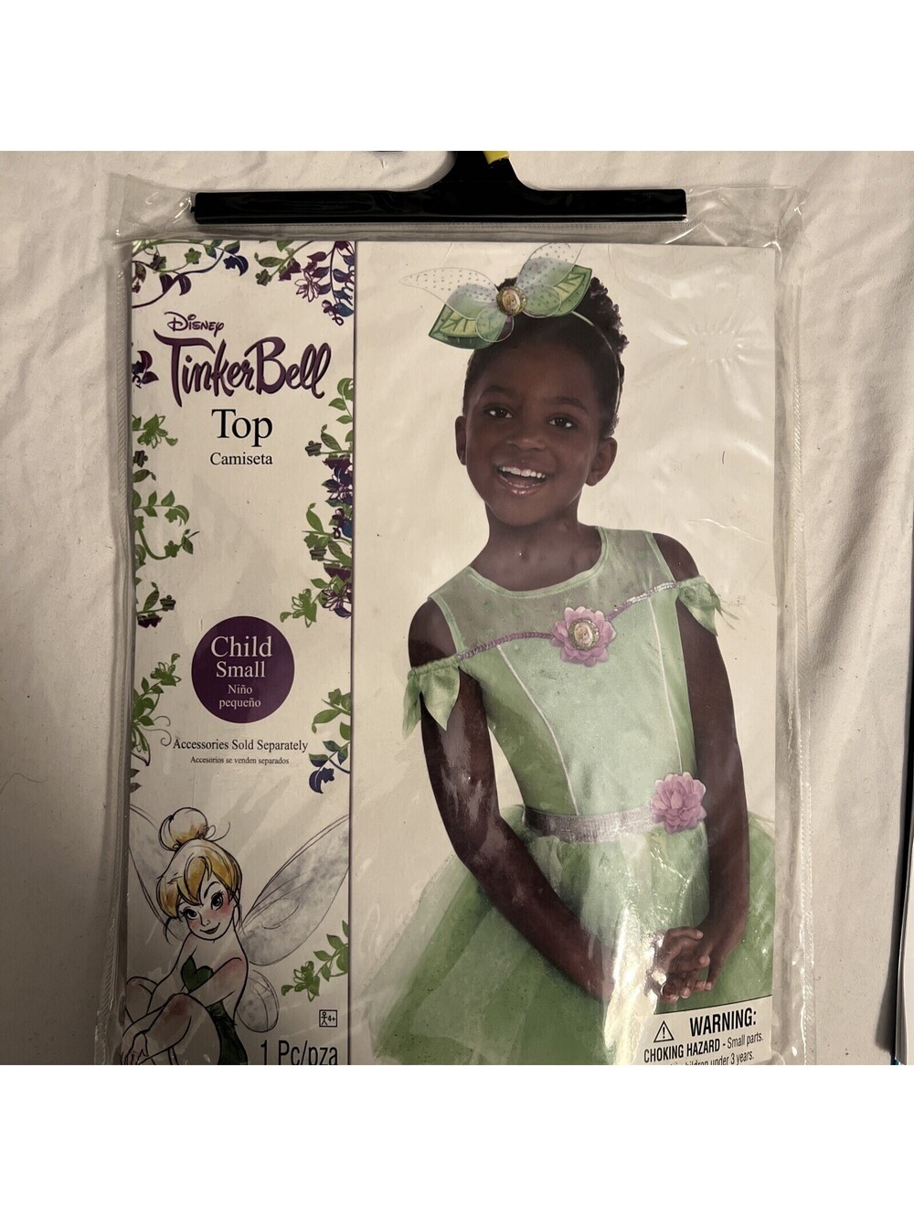 Disney Tinker Bell Dress Up Top, Halloween Costume Child Small 4-6, TOP ONlY!